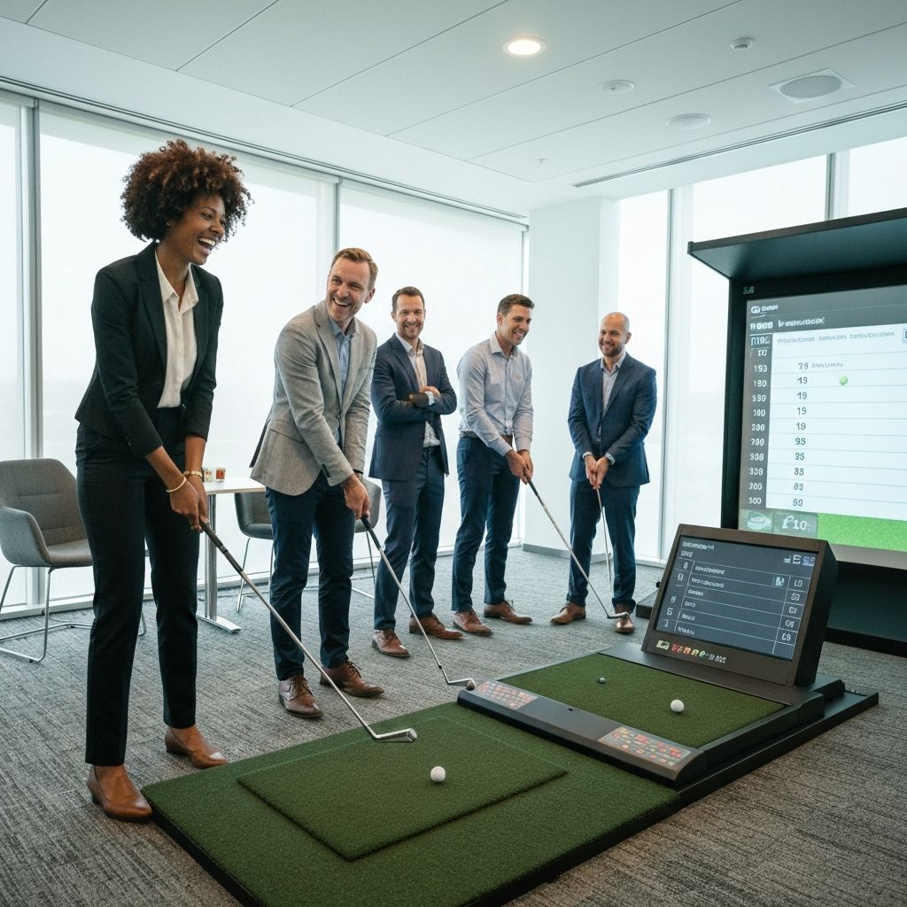 Team building with golf simulator